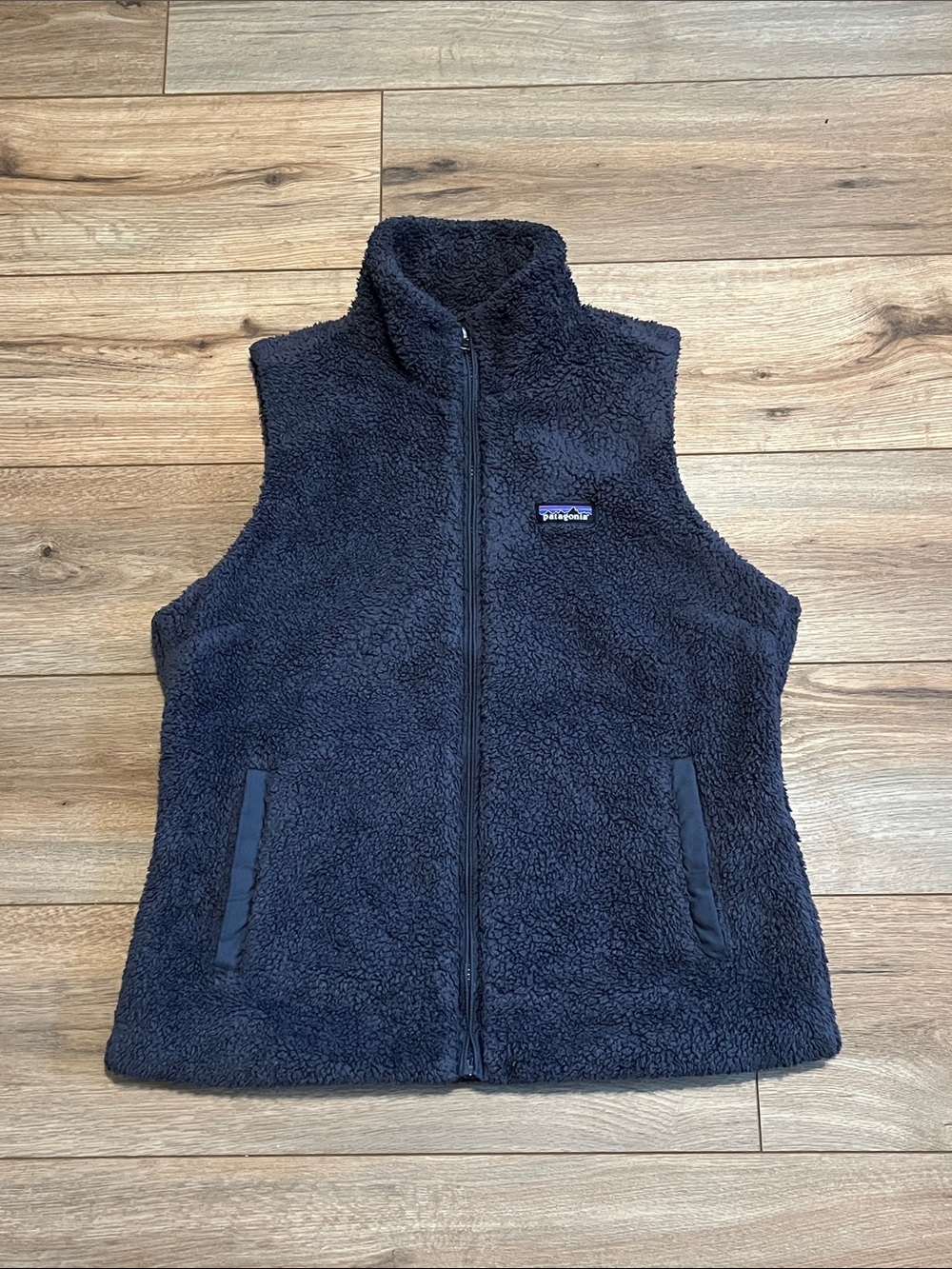 Patagonia Los Gatos Fleece Vest Gray Women’s Large Full Zip Sherpa